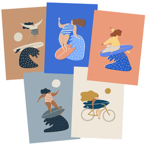 SURFING LADIES – Postkarten Set