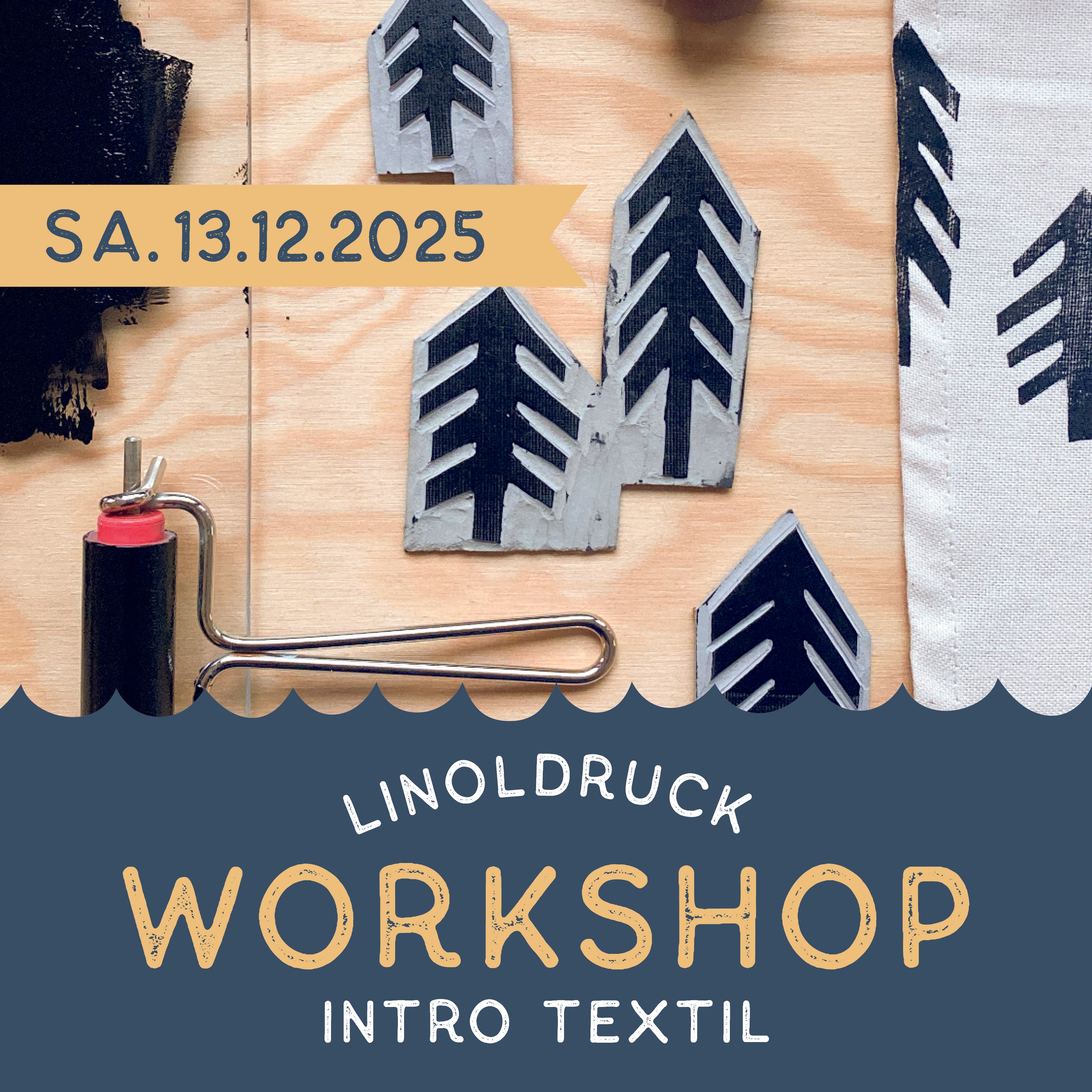 13.12.2025 LINOLDRUCK WORKSHOP – Intro Textil