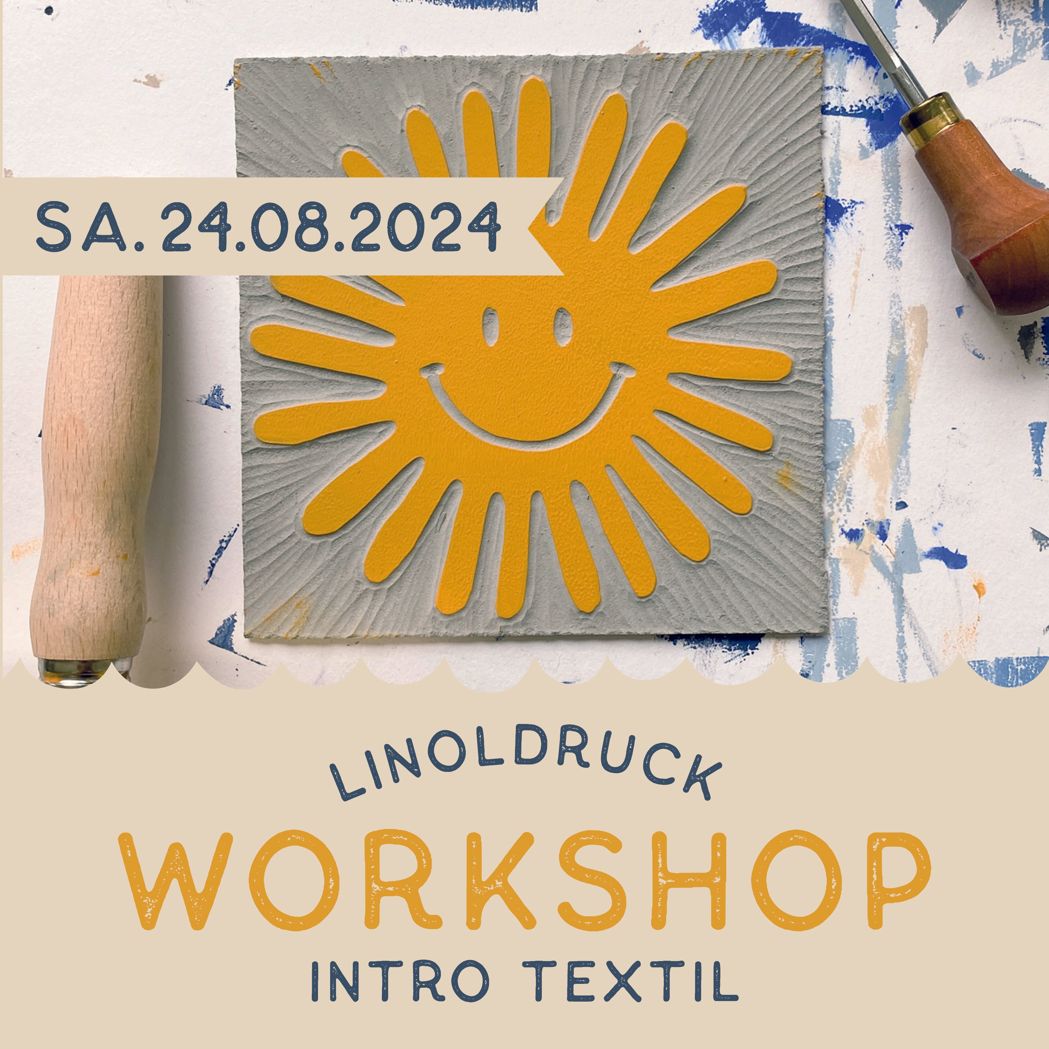 24.08.2024 LINOLDRUCK WORKSHOP – Intro Textil