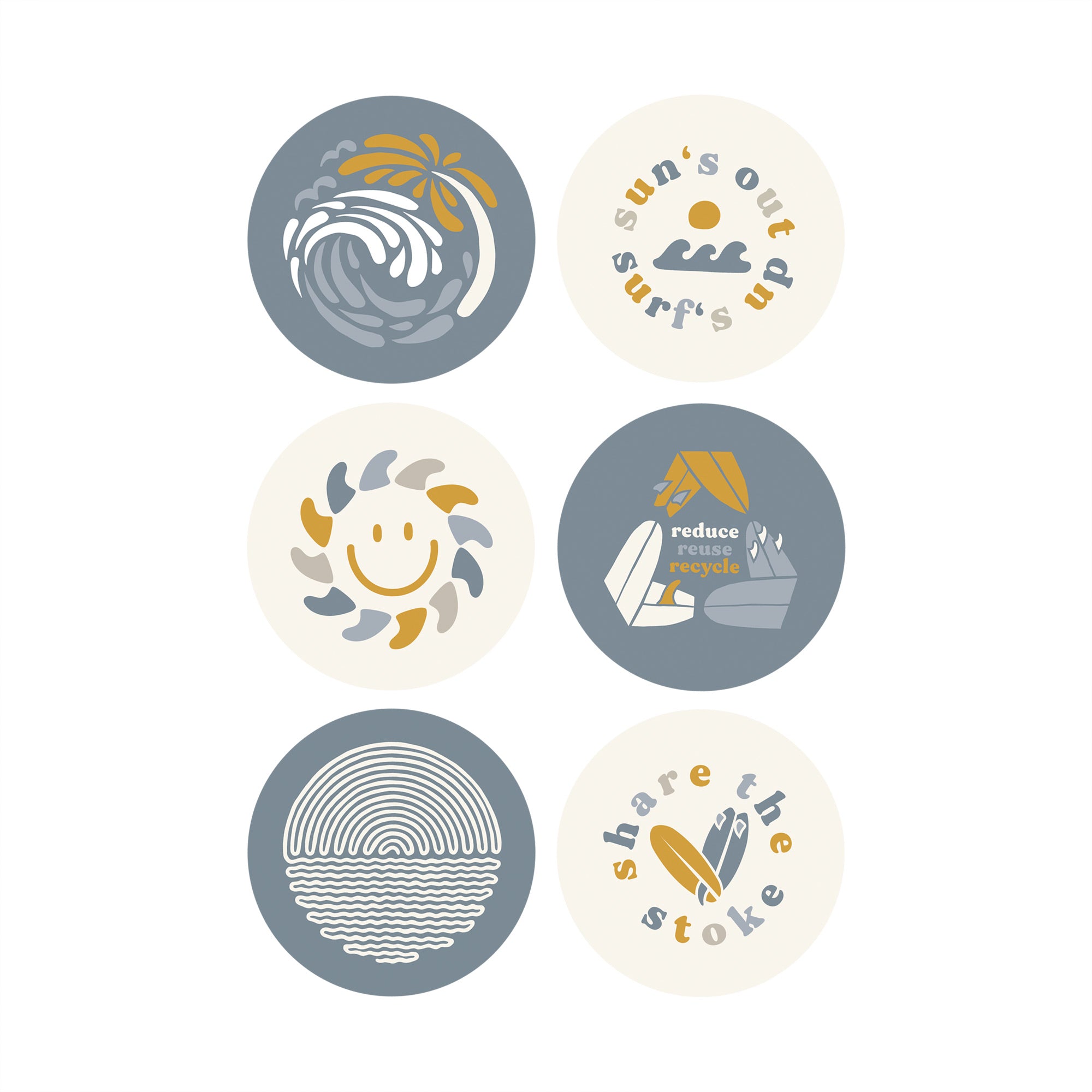 Surf Happy Sticker HAPPY SURF – Sticker Set – Pia Himmelein